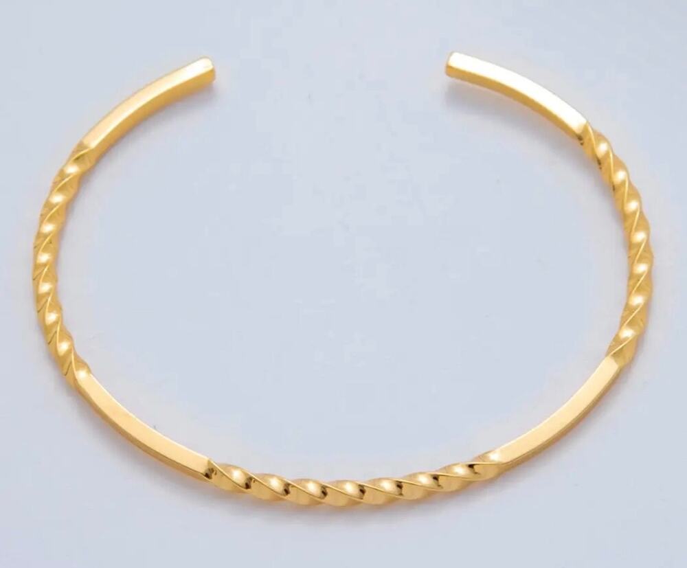 18K Gold Filled Twisted Band Bracelet